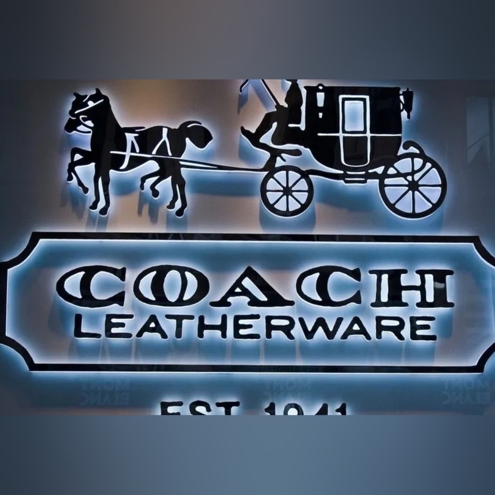 Coach Illuminated Logo Sign - Black with Blue Glow - Quick List Ticket